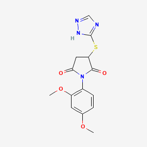 molecular formula C14H14N4O4S B3988011 1-(2,4-dimethoxyphenyl)-3-(4H-1,2,4-triazol-3-ylthio)-2,5-pyrrolidinedione 