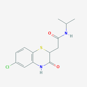 molecular formula C13H15ClN2O2S B3988056 2-(6-chloro-3-oxo-3,4-dihydro-2H-1,4-benzothiazin-2-yl)-N-isopropylacetamide 