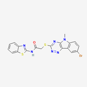 N-1,3-benzothiazol-2-yl-2-[(8-bromo-5-methyl-5H-[1,2,4]triazino[5,6-b]indol-3-yl)thio]acetamide