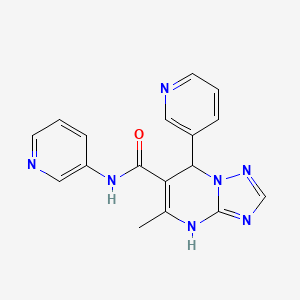 molecular formula C17H15N7O B3988077 5-methyl-N,7-di-3-pyridinyl-4,7-dihydro[1,2,4]triazolo[1,5-a]pyrimidine-6-carboxamide 