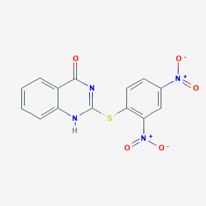 molecular formula C14H8N4O5S B398809 2-(2,4-dinitrophenyl)sulfanyl-1H-quinazolin-4-one 