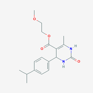 molecular formula C18H24N2O4 B3988106 2-methoxyethyl 4-(4-isopropylphenyl)-6-methyl-2-oxo-1,2,3,4-tetrahydro-5-pyrimidinecarboxylate 