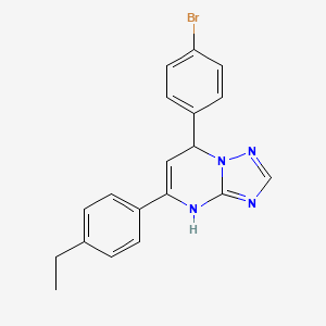 molecular formula C19H17BrN4 B3988112 7-(4-bromophenyl)-5-(4-ethylphenyl)-4,7-dihydro[1,2,4]triazolo[1,5-a]pyrimidine 