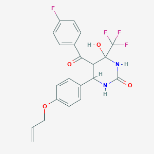 molecular formula C21H18F4N2O4 B3988117 6-[4-(allyloxy)phenyl]-5-(4-fluorobenzoyl)-4-hydroxy-4-(trifluoromethyl)tetrahydro-2(1H)-pyrimidinone 