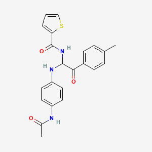 molecular formula C22H21N3O3S B3988128 N-[1-{[4-(acetylamino)phenyl]amino}-2-(4-methylphenyl)-2-oxoethyl]-2-thiophenecarboxamide 