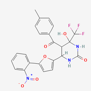 4-hydroxy-5-(4-methylbenzoyl)-6-[5-(2-nitrophenyl)-2-furyl]-4-(trifluoromethyl)tetrahydro-2(1H)-pyrimidinone