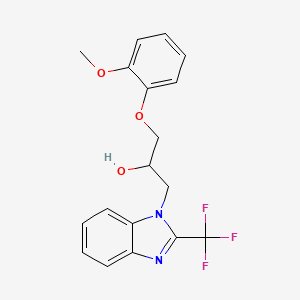 molecular formula C18H17F3N2O3 B3988142 1-(2-methoxyphenoxy)-3-[2-(trifluoromethyl)-1H-benzimidazol-1-yl]-2-propanol 