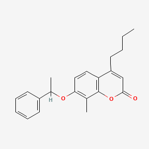 molecular formula C22H24O3 B3988147 4-butyl-8-methyl-7-(1-phenylethoxy)-2H-chromen-2-one 