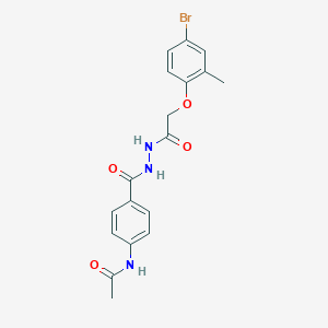 molecular formula C18H18BrN3O4 B398816 N-[4-({2-[(4-bromo-2-methylphenoxy)acetyl]hydrazino}carbonyl)phenyl]acetamide 