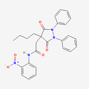 molecular formula C27H26N4O5 B3988165 2-(4-butyl-3,5-dioxo-1,2-diphenyl-4-pyrazolidinyl)-N-(2-nitrophenyl)acetamide 