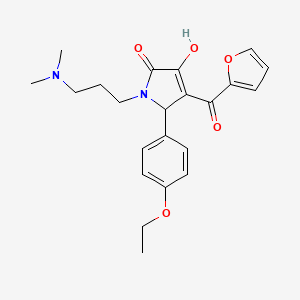 molecular formula C22H26N2O5 B3988206 1-[3-(dimethylamino)propyl]-5-(4-ethoxyphenyl)-4-(2-furoyl)-3-hydroxy-1,5-dihydro-2H-pyrrol-2-one 