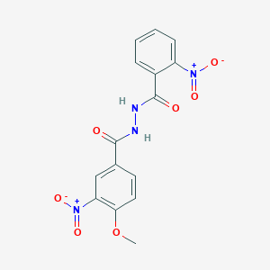 molecular formula C15H12N4O7 B398821 2-nitro-N'-{3-nitro-4-methoxybenzoyl}benzohydrazide 