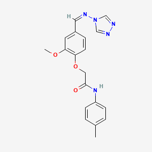 molecular formula C19H19N5O3 B3988214 2-{2-methoxy-4-[(4H-1,2,4-triazol-4-ylimino)methyl]phenoxy}-N-(4-methylphenyl)acetamide 