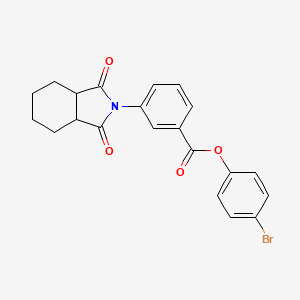 molecular formula C21H18BrNO4 B3988221 4-bromophenyl 3-(1,3-dioxooctahydro-2H-isoindol-2-yl)benzoate 