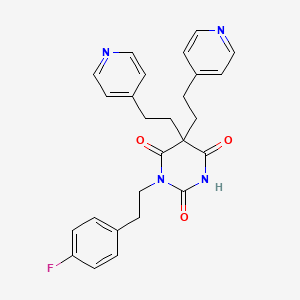 molecular formula C26H25FN4O3 B3988231 1-[2-(4-fluorophenyl)ethyl]-5,5-bis[2-(4-pyridinyl)ethyl]-2,4,6(1H,3H,5H)-pyrimidinetrione 