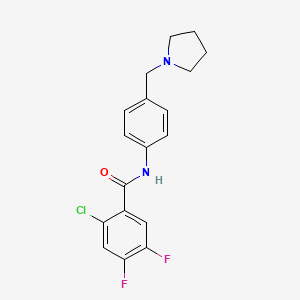 2-chloro-4,5-difluoro-N-[4-(1-pyrrolidinylmethyl)phenyl]benzamide