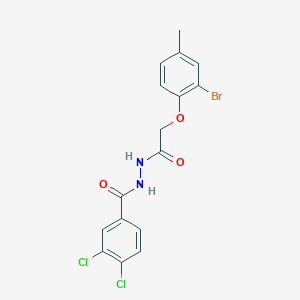 molecular formula C16H13BrCl2N2O3 B398826 2-(2-bromo-4-methylphenoxy)-N'-(3,4-dichlorobenzoyl)acetohydrazide 