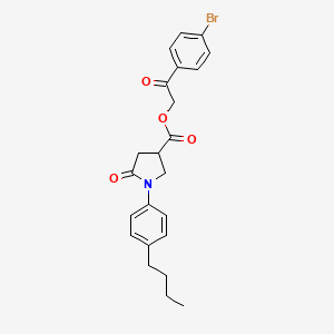 2-(4-bromophenyl)-2-oxoethyl 1-(4-butylphenyl)-5-oxo-3-pyrrolidinecarboxylate