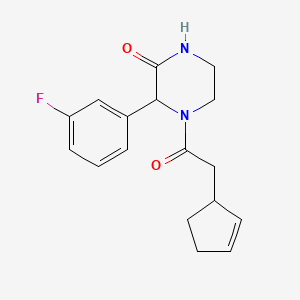 molecular formula C17H19FN2O2 B3988267 4-(2-cyclopenten-1-ylacetyl)-3-(3-fluorophenyl)-2-piperazinone 