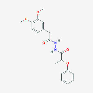 molecular formula C19H22N2O5 B398827 2-(3,4-dimethoxyphenyl)-N'-(2-phenoxypropanoyl)acetohydrazide 