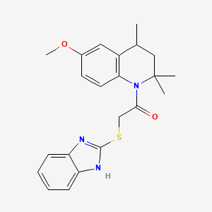 1-[(1H-benzimidazol-2-ylthio)acetyl]-6-methoxy-2,2,4-trimethyl-1,2,3,4-tetrahydroquinoline