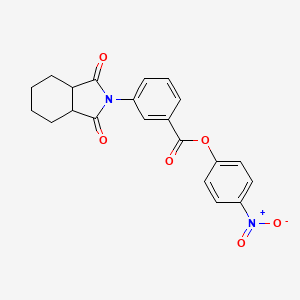 molecular formula C21H18N2O6 B3988288 4-nitrophenyl 3-(1,3-dioxooctahydro-2H-isoindol-2-yl)benzoate 