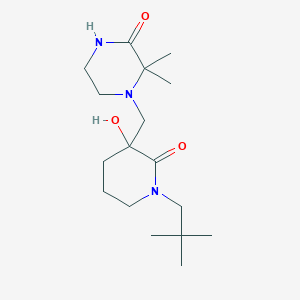 molecular formula C17H31N3O3 B3988303 4-{[1-(2,2-dimethylpropyl)-3-hydroxy-2-oxo-3-piperidinyl]methyl}-3,3-dimethyl-2-piperazinone 