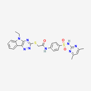 N-(4-{[(4,6-dimethyl-2-pyrimidinyl)amino]sulfonyl}phenyl)-2-[(5-ethyl-5H-[1,2,4]triazino[5,6-b]indol-3-yl)thio]acetamide