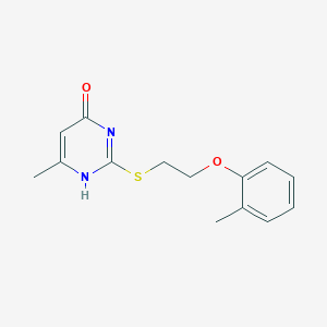 molecular formula C14H16N2O2S B398832 6-methyl-2-[2-(2-methylphenoxy)ethylsulfanyl]-1H-pyrimidin-4-one 