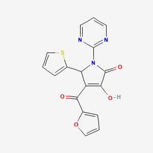 4-(2-furoyl)-3-hydroxy-1-(2-pyrimidinyl)-5-(2-thienyl)-1,5-dihydro-2H-pyrrol-2-one