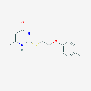 molecular formula C15H18N2O2S B398834 2-[2-(3,4-dimethylphenoxy)ethylsulfanyl]-6-methyl-1H-pyrimidin-4-one 