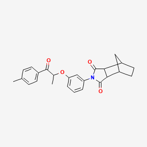 4-{3-[1-methyl-2-(4-methylphenyl)-2-oxoethoxy]phenyl}-4-azatricyclo[5.2.1.0~2,6~]decane-3,5-dione