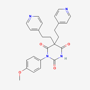 1-(4-methoxyphenyl)-5,5-bis[2-(4-pyridinyl)ethyl]-2,4,6(1H,3H,5H)-pyrimidinetrione