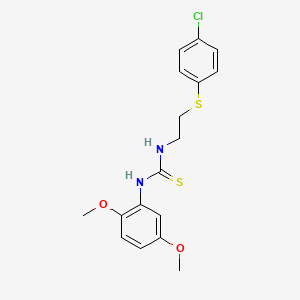 N-{2-[(4-chlorophenyl)thio]ethyl}-N'-(2,5-dimethoxyphenyl)thiourea