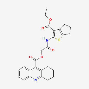 2-{[3-(ethoxycarbonyl)-5,6-dihydro-4H-cyclopenta[b]thien-2-yl]amino}-2-oxoethyl 1,2,3,4-tetrahydro-9-acridinecarboxylate