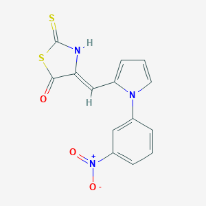 molecular formula C14H9N3O3S2 B398842 4-[(1-{3-nitrophenyl}-1H-pyrrol-2-yl)methylene]-2-thioxo-1,3-thiazolidin-5-one 