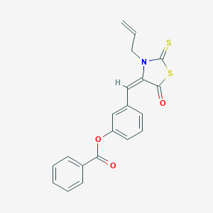 molecular formula C20H15NO3S2 B398843 Benzoic acid, 3-(3-allyl-5-oxo-2-thioxothiazolidin-4-ylidenemethyl)phenyl ester 