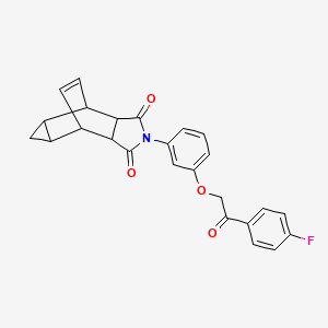 4-{3-[2-(4-fluorophenyl)-2-oxoethoxy]phenyl}-4-azatetracyclo[5.3.2.0~2,6~.0~8,10~]dodec-11-ene-3,5-dione