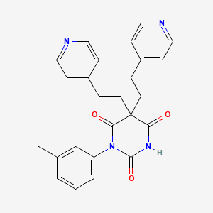 molecular formula C25H24N4O3 B3988443 1-(3-methylphenyl)-5,5-bis[2-(4-pyridinyl)ethyl]-2,4,6(1H,3H,5H)-pyrimidinetrione 