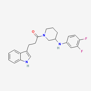 molecular formula C22H23F2N3O B3988448 N-(3,4-difluorophenyl)-1-[3-(1H-indol-3-yl)propanoyl]-3-piperidinamine 