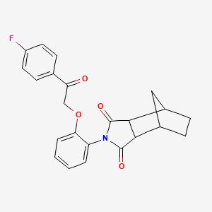 molecular formula C23H20FNO4 B3988475 4-{2-[2-(4-fluorophenyl)-2-oxoethoxy]phenyl}-4-azatricyclo[5.2.1.0~2,6~]decane-3,5-dione 