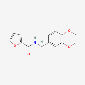 molecular formula C15H15NO4 B3988494 N-[1-(2,3-dihydro-1,4-benzodioxin-6-yl)ethyl]-2-furamide 