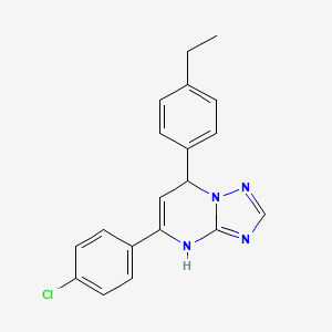 molecular formula C19H17ClN4 B3988498 5-(4-chlorophenyl)-7-(4-ethylphenyl)-4,7-dihydro[1,2,4]triazolo[1,5-a]pyrimidine 