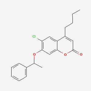 molecular formula C21H21ClO3 B3988502 4-butyl-6-chloro-7-(1-phenylethoxy)-2H-chromen-2-one 