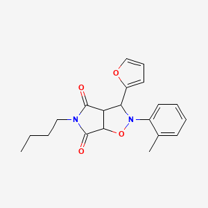 molecular formula C20H22N2O4 B3988510 5-butyl-3-(2-furyl)-2-(2-methylphenyl)dihydro-2H-pyrrolo[3,4-d]isoxazole-4,6(3H,5H)-dione 