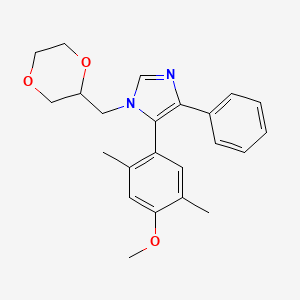 molecular formula C23H26N2O3 B3988512 1-(1,4-dioxan-2-ylmethyl)-5-(4-methoxy-2,5-dimethylphenyl)-4-phenyl-1H-imidazole 