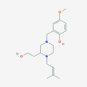 molecular formula C19H30N2O3 B3988517 2-{[3-(2-hydroxyethyl)-4-(3-methyl-2-buten-1-yl)-1-piperazinyl]methyl}-4-methoxyphenol 