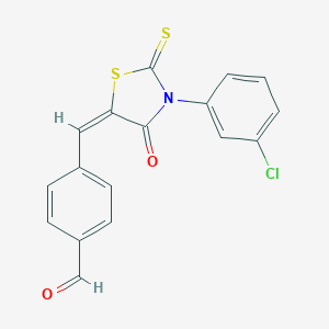 molecular formula C17H10ClNO2S2 B398852 4-{[3-(3-Chlorophenyl)-4-oxo-2-thioxo-1,3-thiazolidin-5-ylidene]methyl}benzaldehyde 