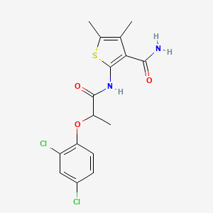 molecular formula C16H16Cl2N2O3S B3988520 2-{[2-(2,4-dichlorophenoxy)propanoyl]amino}-4,5-dimethyl-3-thiophenecarboxamide 