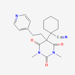 1-{1,3-dimethyl-2,4,6-trioxo-5-[2-(4-pyridinyl)ethyl]hexahydro-5-pyrimidinyl}cyclohexanecarbonitrile